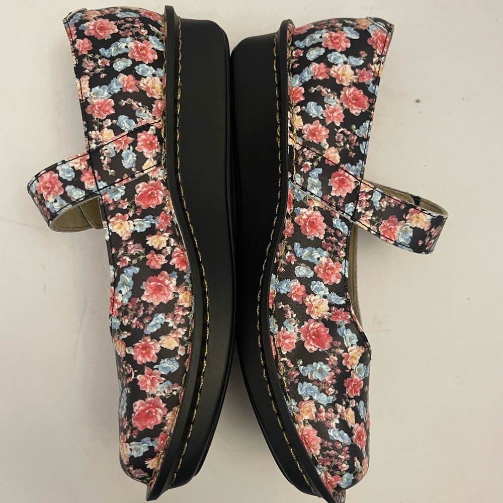 Alegria Leather Adjustable Slip-On Mary Janes Marcy Size - Picture 4 of 6